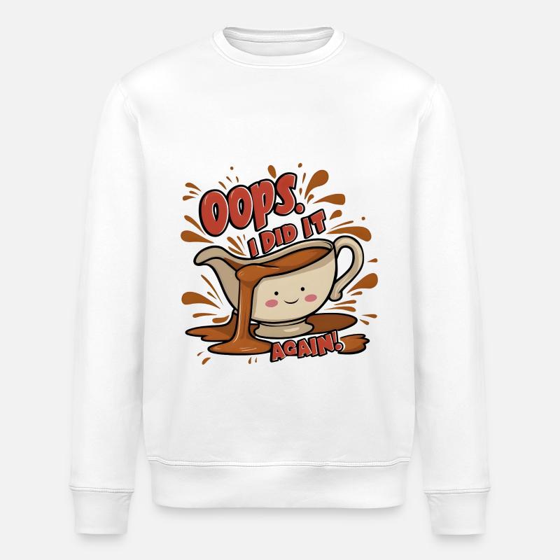 Gravy Boat Mishap - Stanley/Stella Unisex Bio-Sweatshirt ROLLER - Weiß