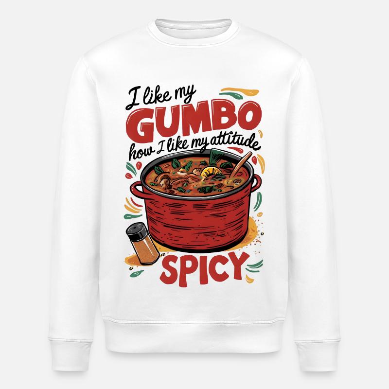 Gombo épicé, Attitude épicée - Sweat bio ROLLER Stanley/Stella Unisexe - blanc