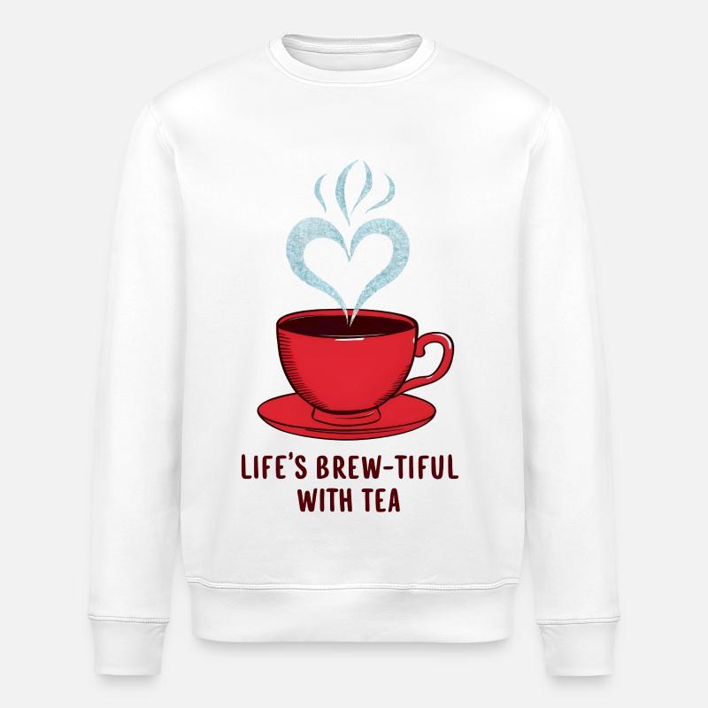 Life's Brew-tiful with Tea - Stanley/Stella Unisex Bio-Sweatshirt ROLLER - Weiß