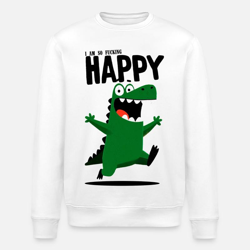 Happy Croc - Stanley/Stella Unisex Bio-Sweatshirt ROLLER - Weiß