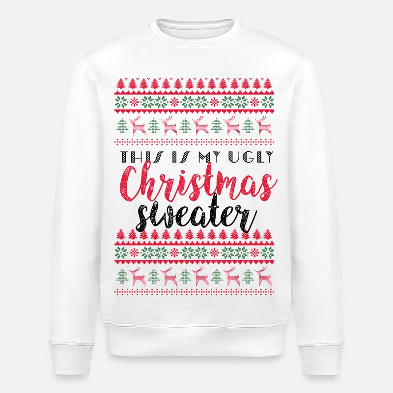 C’est mon pull de Noël moche - Sweat bio ROLLER Stanley/Stella Unisexe - blanc