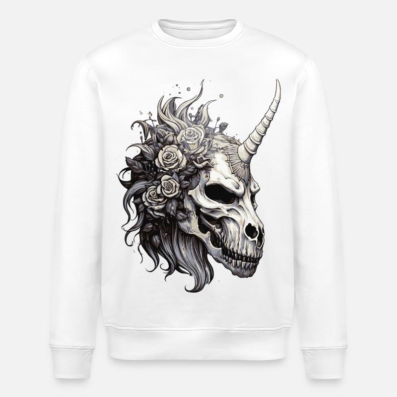 Einhornschädel - Stanley/Stella Unisex Bio-Sweatshirt ROLLER - Weiß
