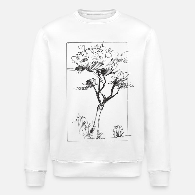 Tree sketch - Stanley/Stella ROLLER Unisex Organic Sweatshirt - white