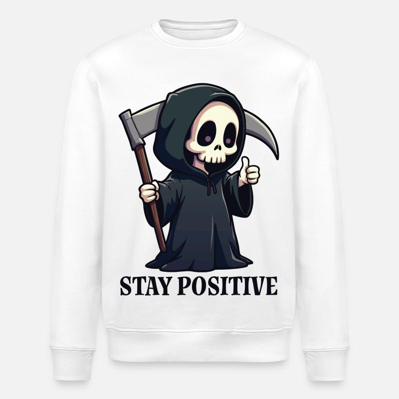 Restez positif - Sweat bio ROLLER Stanley/Stella Unisexe - blanc