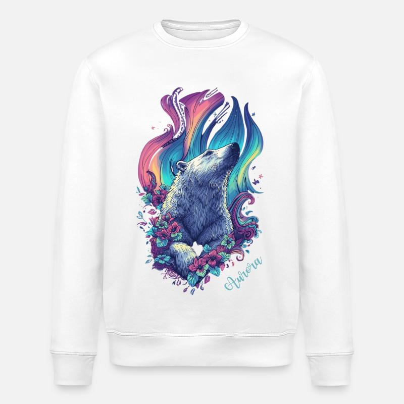 Aurora Bear - Stanley/Stella Unisex Bio-Sweatshirt ROLLER - Weiß