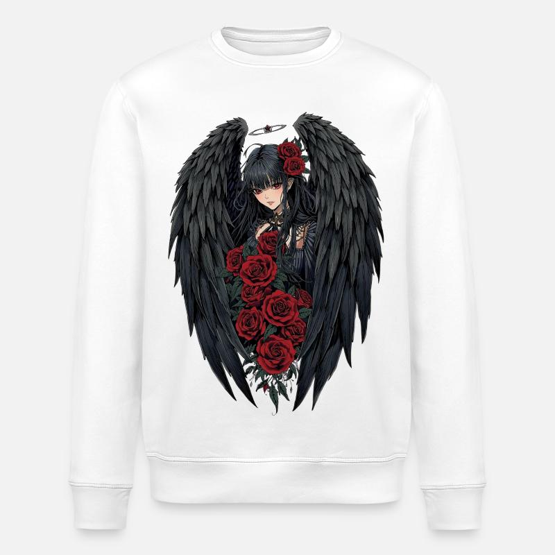 Ange de la nuit Rose Ailes - Sweat bio ROLLER Stanley/Stella Unisexe - blanc