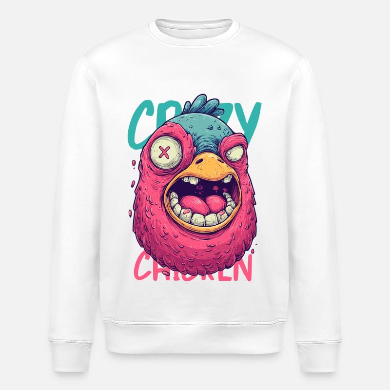 Crazy Chicken Dessin animé Monstre - Sweat bio ROLLER Stanley/Stella Unisexe - blanc