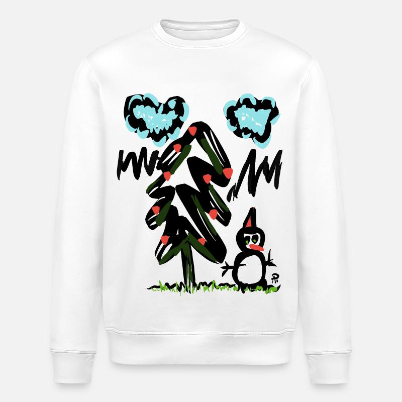 snow_time_2 - Stanley/Stella ROLLER Unisex Organic Sweatshirt - white