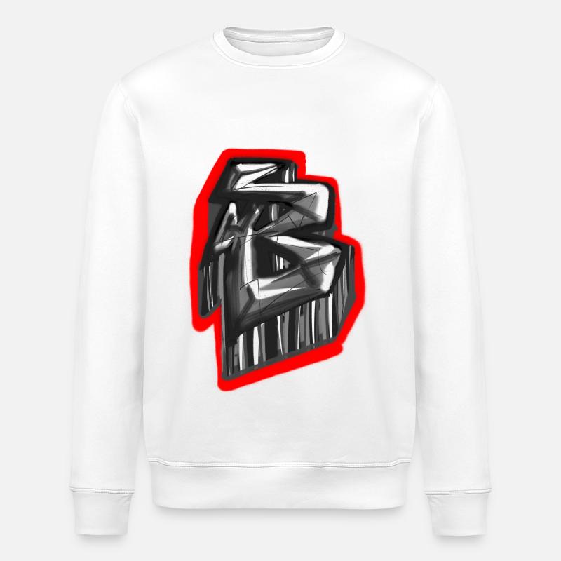 Graffiti de glyphes monochromes - Sweat bio ROLLER Stanley/Stella Unisexe - blanc
