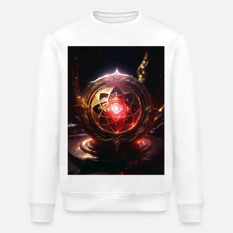 Wurzelchakra – Muladhara: Feuer der Erde - Stanley/Stella Unisex Bio-Sweatshirt ROLLER - Weiß