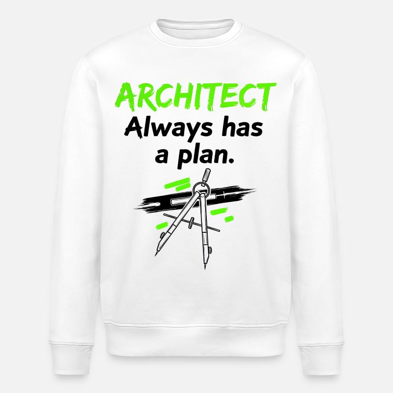 Architekt mit Plan - Stanley/Stella Unisex Bio-Sweatshirt ROLLER - Weiß