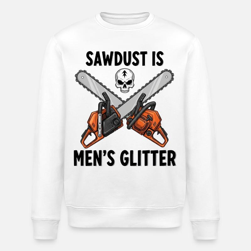 Sägespäne sind  Männerglitzer - Stanley/Stella Unisex Bio-Sweatshirt ROLLER - Weiß