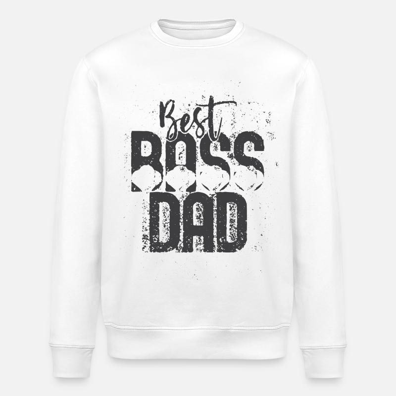 Best Dad Statement Tee - Stanley/Stella ROLLER Unisex Organic Sweatshirt - white