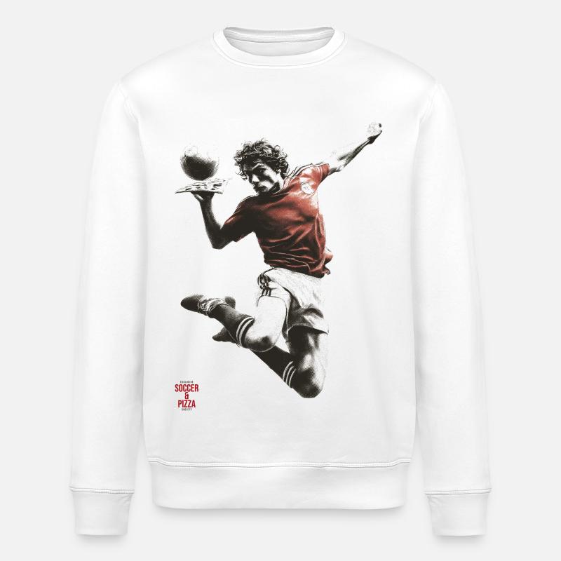 Pizza and Soccer - Stanley/Stella Unisex Bio-Sweatshirt ROLLER - Weiß