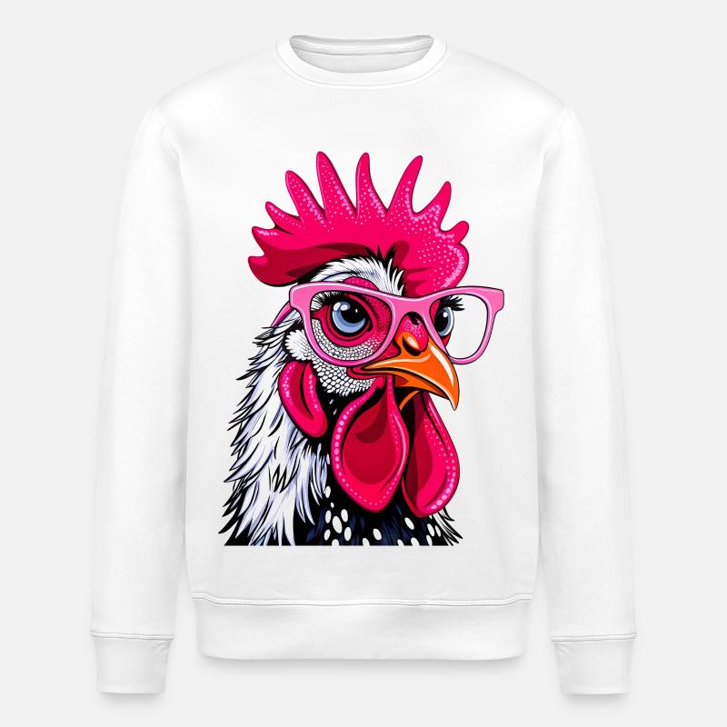 Chicken - Stanley/Stella ROLLER Unisex Organic Sweatshirt - white