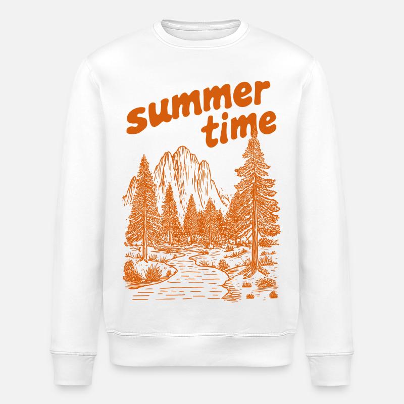 Silhouette de la nature estivale - Sweat bio ROLLER Stanley/Stella Unisexe - blanc