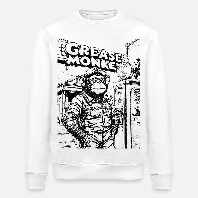 Illustration en ligne GreaseMonkey - Sweat bio ROLLER Stanley/Stella Unisexe - blanc