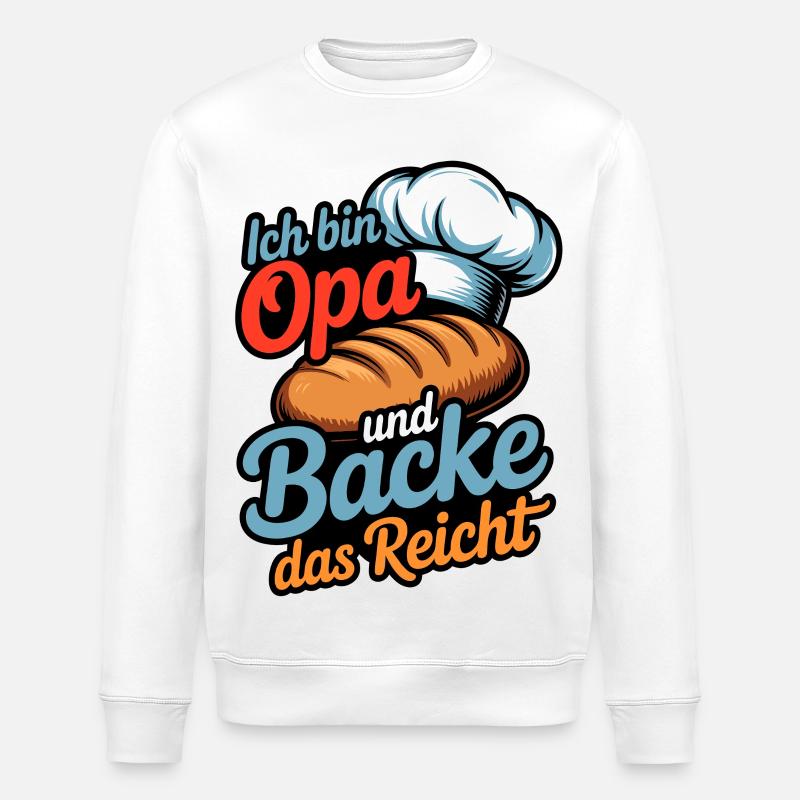 Opa Backt Brot Humor - Stanley/Stella Unisex Bio-Sweatshirt ROLLER - Weiß
