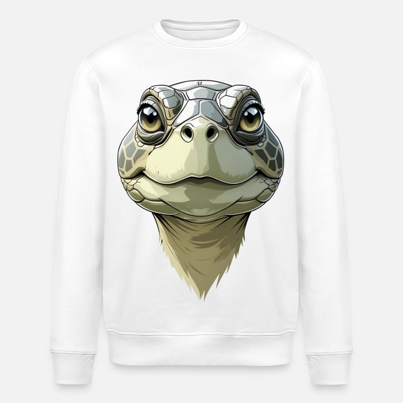 Funny turtle head - Stanley/Stella ROLLER Unisex Organic Sweatshirt - white