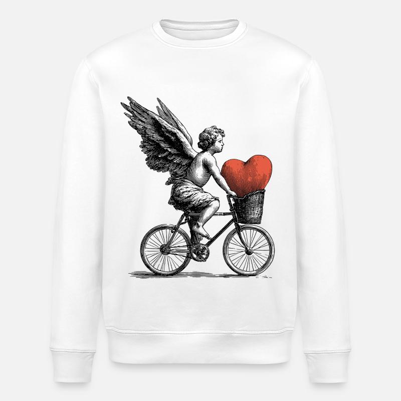 Ange du cœur à vélo - Sweat bio ROLLER Stanley/Stella Unisexe - blanc
