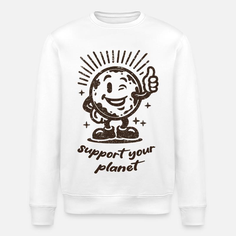 Support Your Planet Motiv - Stanley/Stella Unisex Bio-Sweatshirt ROLLER - Weiß