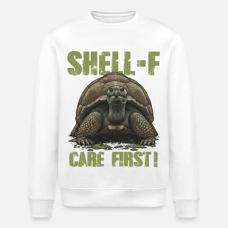 Humour Tortue Shell-f Care First - Sweat bio ROLLER Stanley/Stella Unisexe - blanc