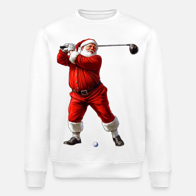 Golfspieler Weihnachtsmann - Stanley/Stella Unisex Bio-Sweatshirt ROLLER - Weiß