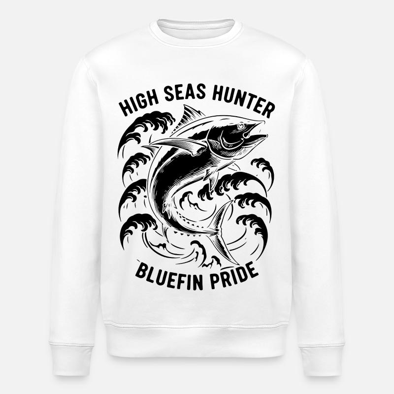 Pêche Mer Thon Bluefin Hunter - Sweat bio ROLLER Stanley/Stella Unisexe - blanc