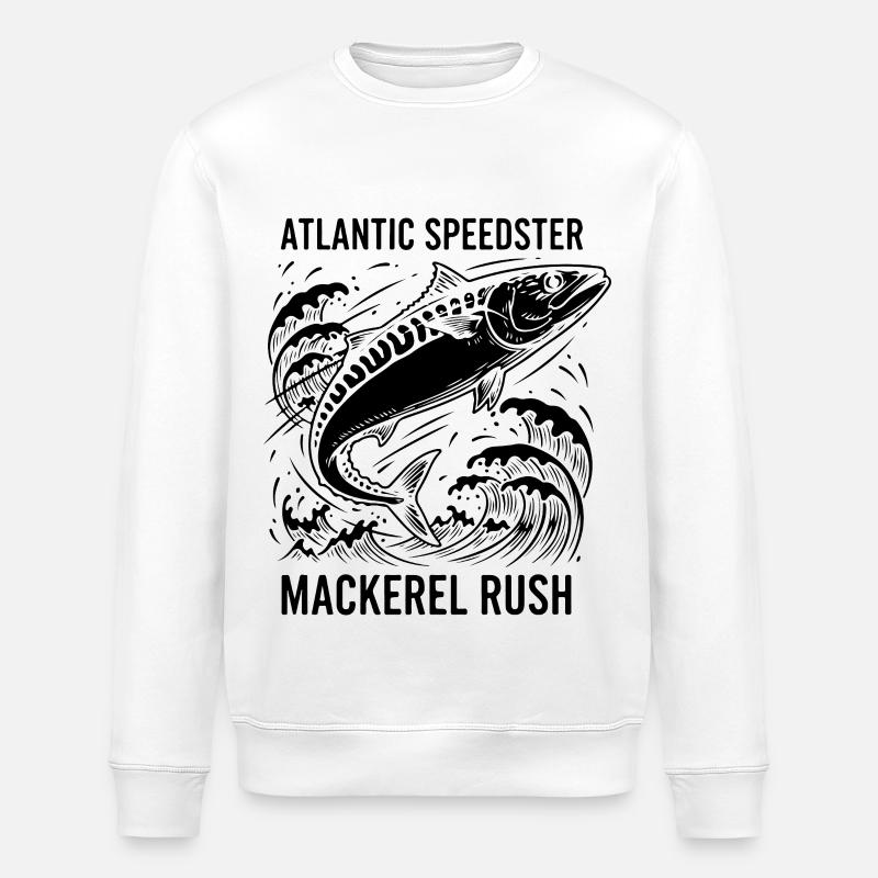 Pêche Mer Maquereau Mackerel Rush - Sweat bio ROLLER Stanley/Stella Unisexe - blanc