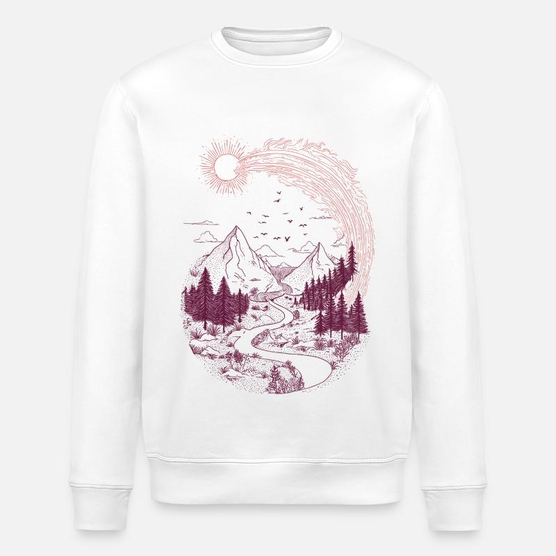 Mountain path Sonnenring - Stanley/Stella ROLLER Unisex Organic Sweatshirt - white