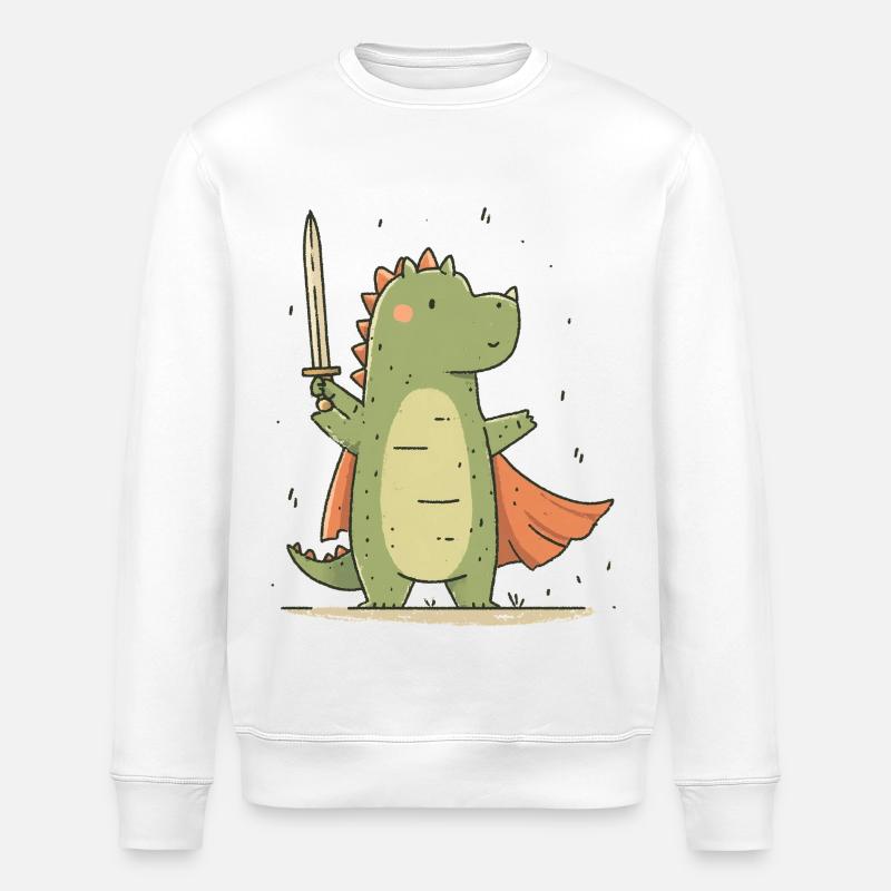 Petit Chevalier Dino - Sweat bio ROLLER Stanley/Stella Unisexe - blanc