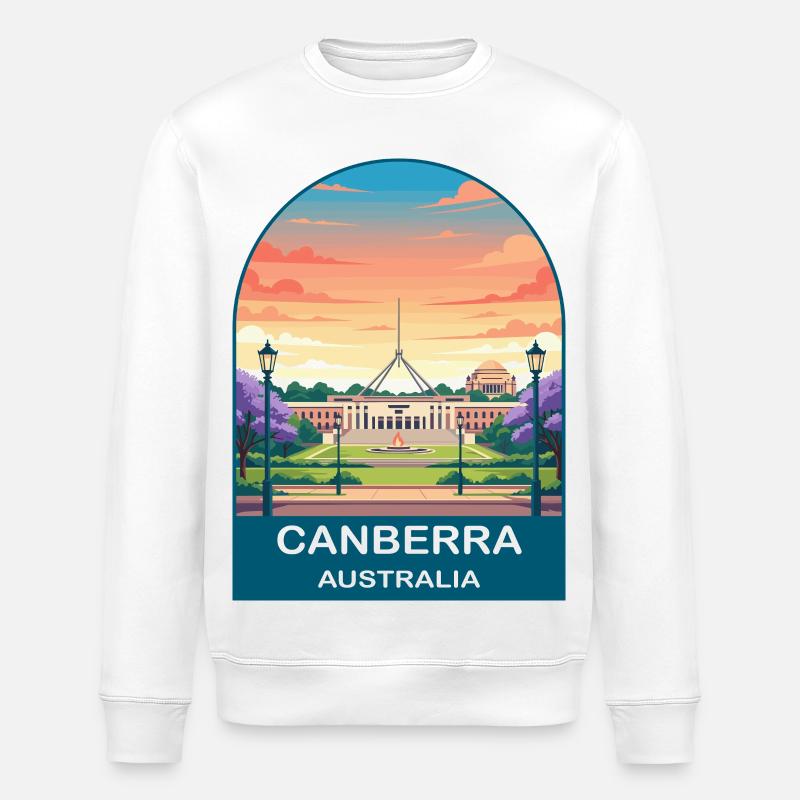 Canberra, Australie, Parlement Art de voyage - Sweat bio ROLLER Stanley/Stella Unisexe - blanc