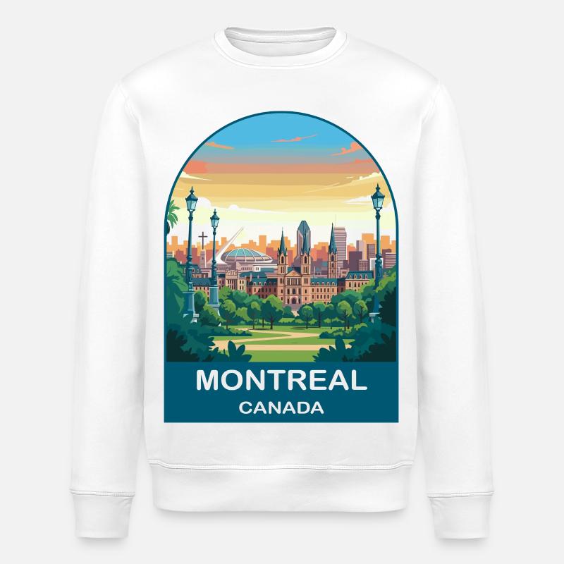 Montreal Canada Stadium Reiseplakat - Stanley/Stella Unisex Bio-Sweatshirt ROLLER - Weiß