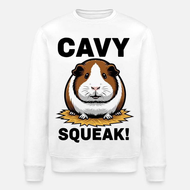 Cochon d'Inde Cavy Squeak Guinea Pig - Stanley/Stella ROLLER Unisex Organic Sweatshirt - white