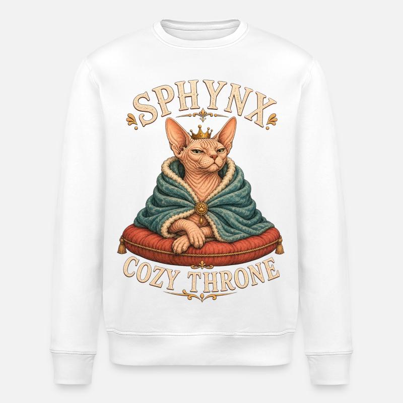SPHYNX TRÔNE DOUILLET Chat - Sweat bio ROLLER Stanley/Stella Unisexe - blanc