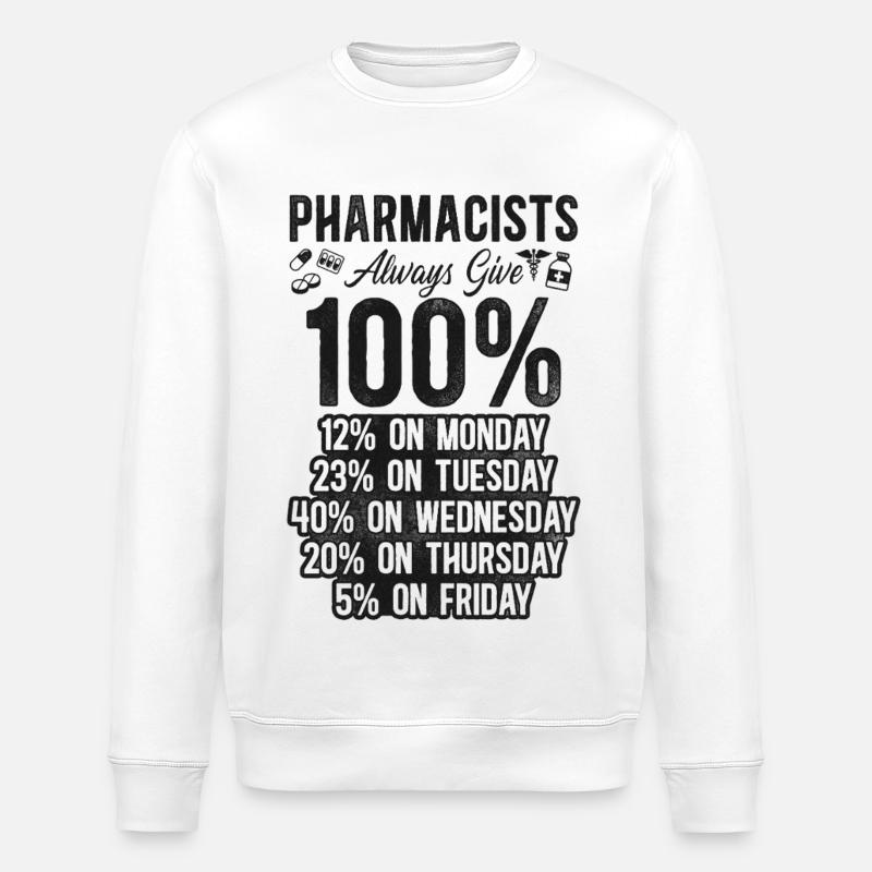 Pharmacy Tech Technician - Stanley/Stella ROLLER Unisex Organic Sweatshirt - white