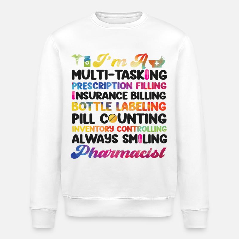 Pharmacy Tech Technician - Stanley/Stella Unisex Bio-Sweatshirt ROLLER - Weiß