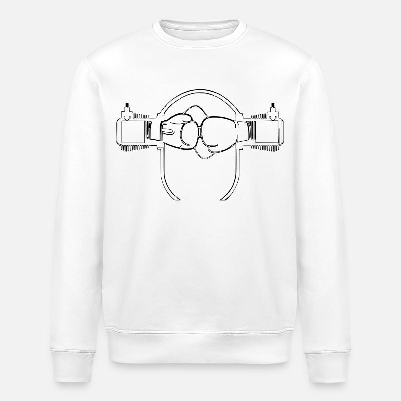 Moteur de boxer - Sweat bio ROLLER Stanley/Stella Unisexe - blanc