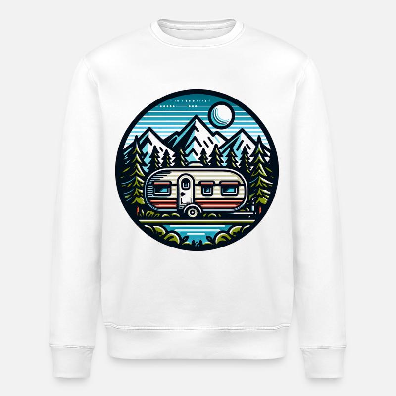 Camping camping-car caravane - Sweat bio ROLLER Stanley/Stella Unisexe - blanc