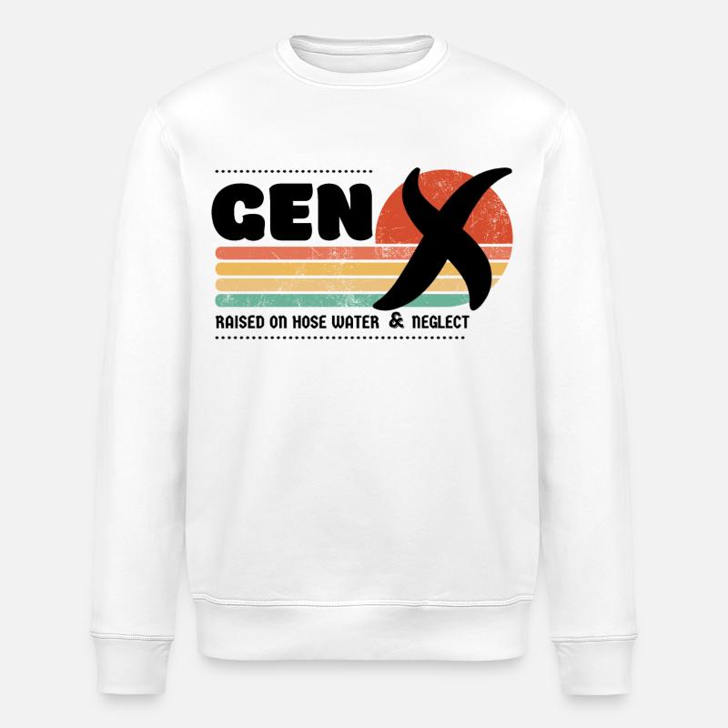 Gen X Sunset - Schwarz - Stanley/Stella Unisex Bio-Sweatshirt ROLLER - Weiß