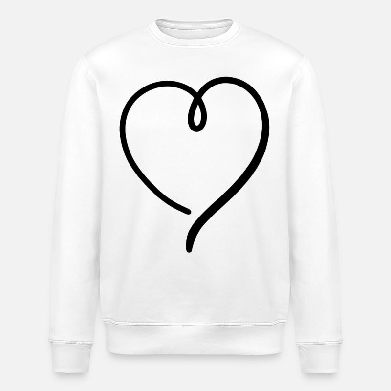 Coeur Noir Moderne - Sweat bio ROLLER Stanley/Stella Unisexe - blanc