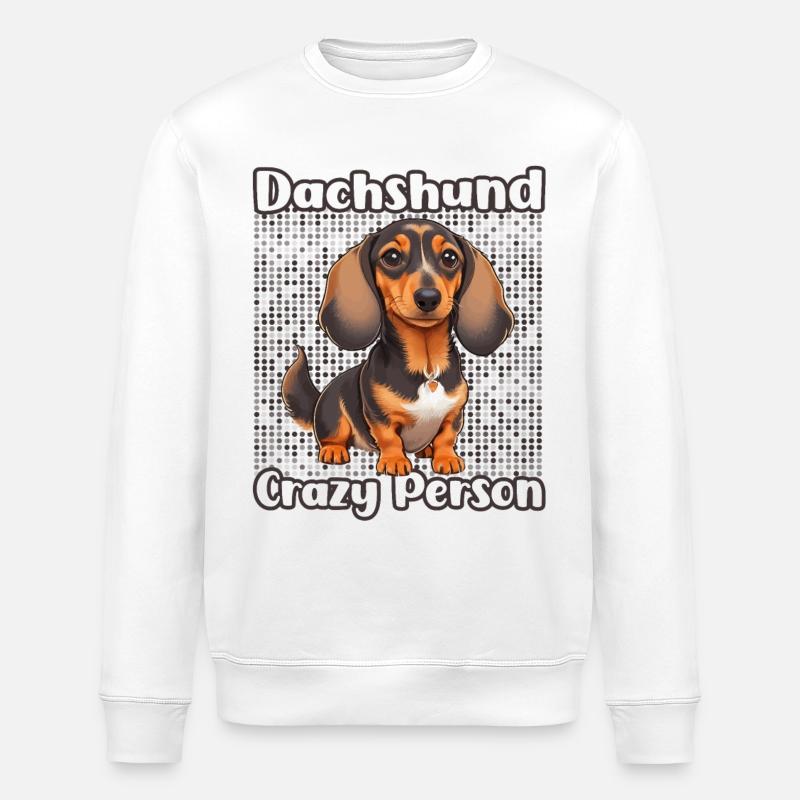 Dachshund Crazy Person - Stanley/Stella Unisex Bio-Sweatshirt ROLLER - Weiß