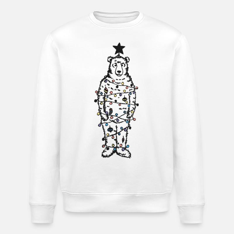 Ein lustiger Weihnachtsbaumbär - Stanley/Stella Unisex Bio-Sweatshirt ROLLER - Weiß