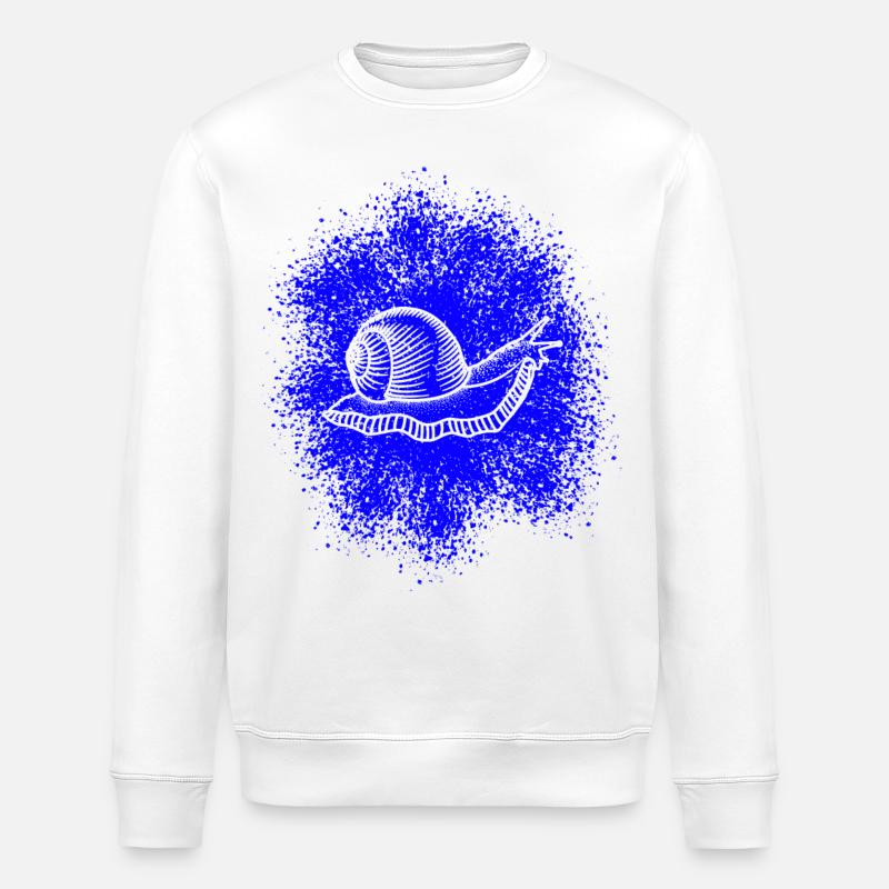 Snail with snail shell - Stanley/Stella ROLLER Unisex Organic Sweatshirt - white