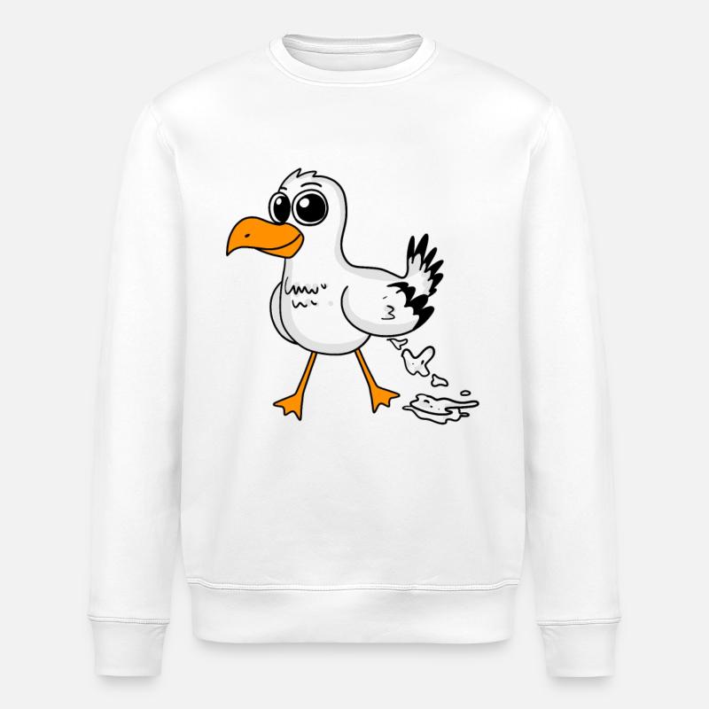 Möwe Lustig Motiv - Stanley/Stella Unisex Bio-Sweatshirt ROLLER - Weiß