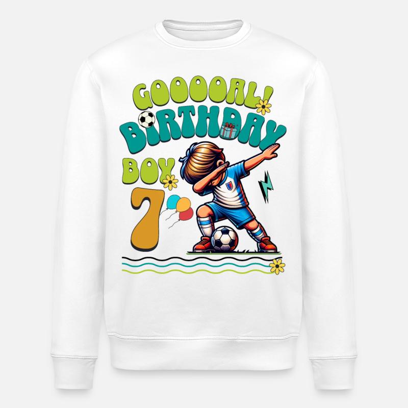 Football du 7e anniversaire - Sweat bio ROLLER Stanley/Stella Unisexe - blanc