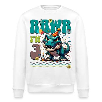 3ème anniversaire Rawr T Rex Dinosaure - Sweat bio ROLLER Stanley/Stella Unisexe - blanc - Devant - Nik (191cm)