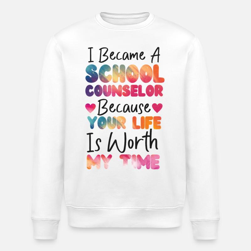 Conseillère d’école Aquarelle I - Sweat bio ROLLER Stanley/Stella Unisexe - blanc