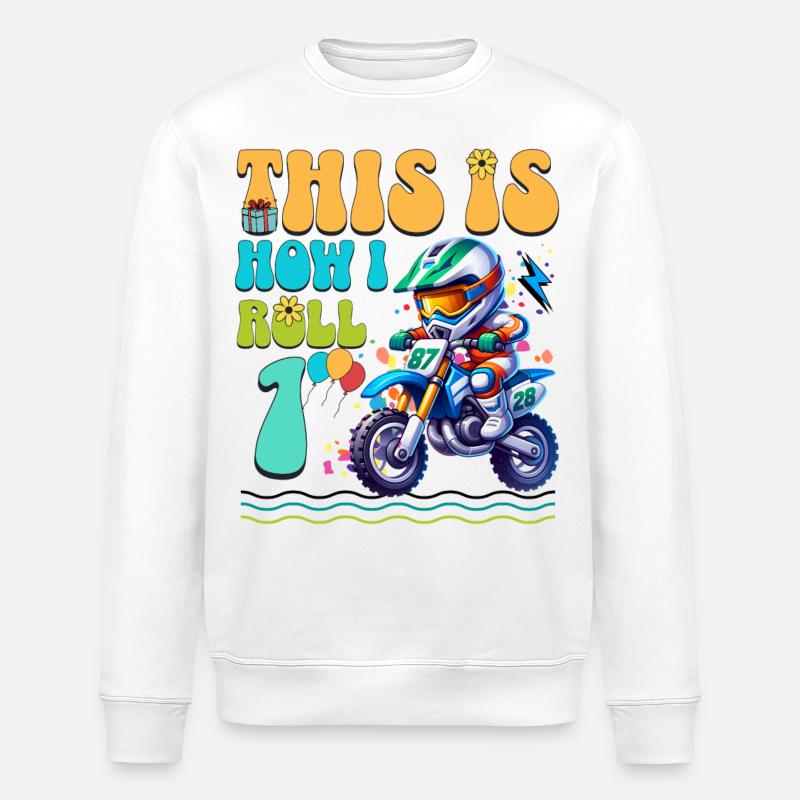 1er anniversaire de motocross - Sweat bio ROLLER Stanley/Stella Unisexe - blanc