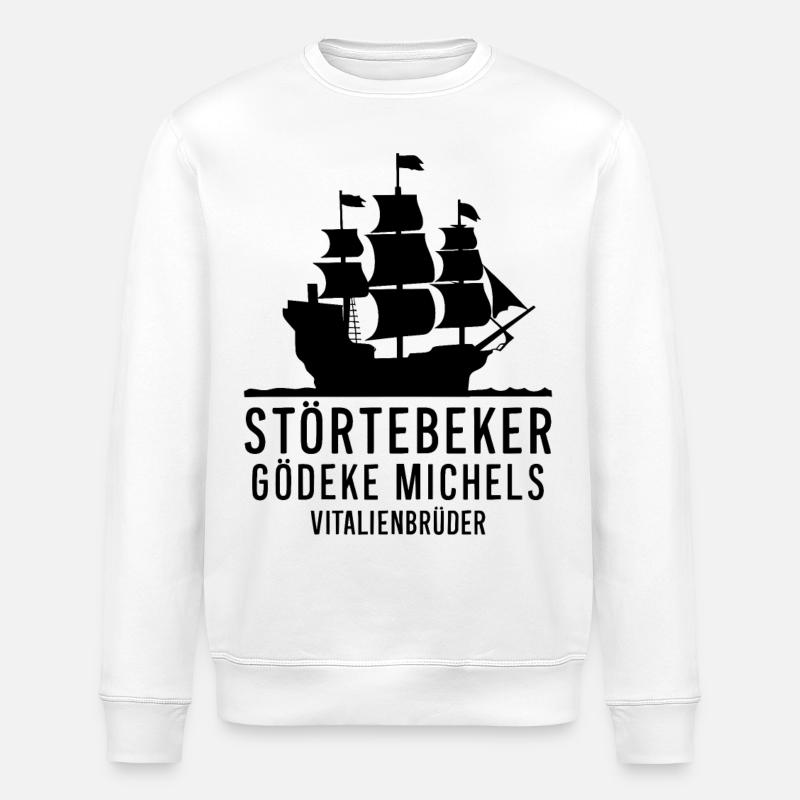 Störtebeker Gödeke Michels Victual Brothers - Sweat bio ROLLER Stanley/Stella Unisexe - blanc